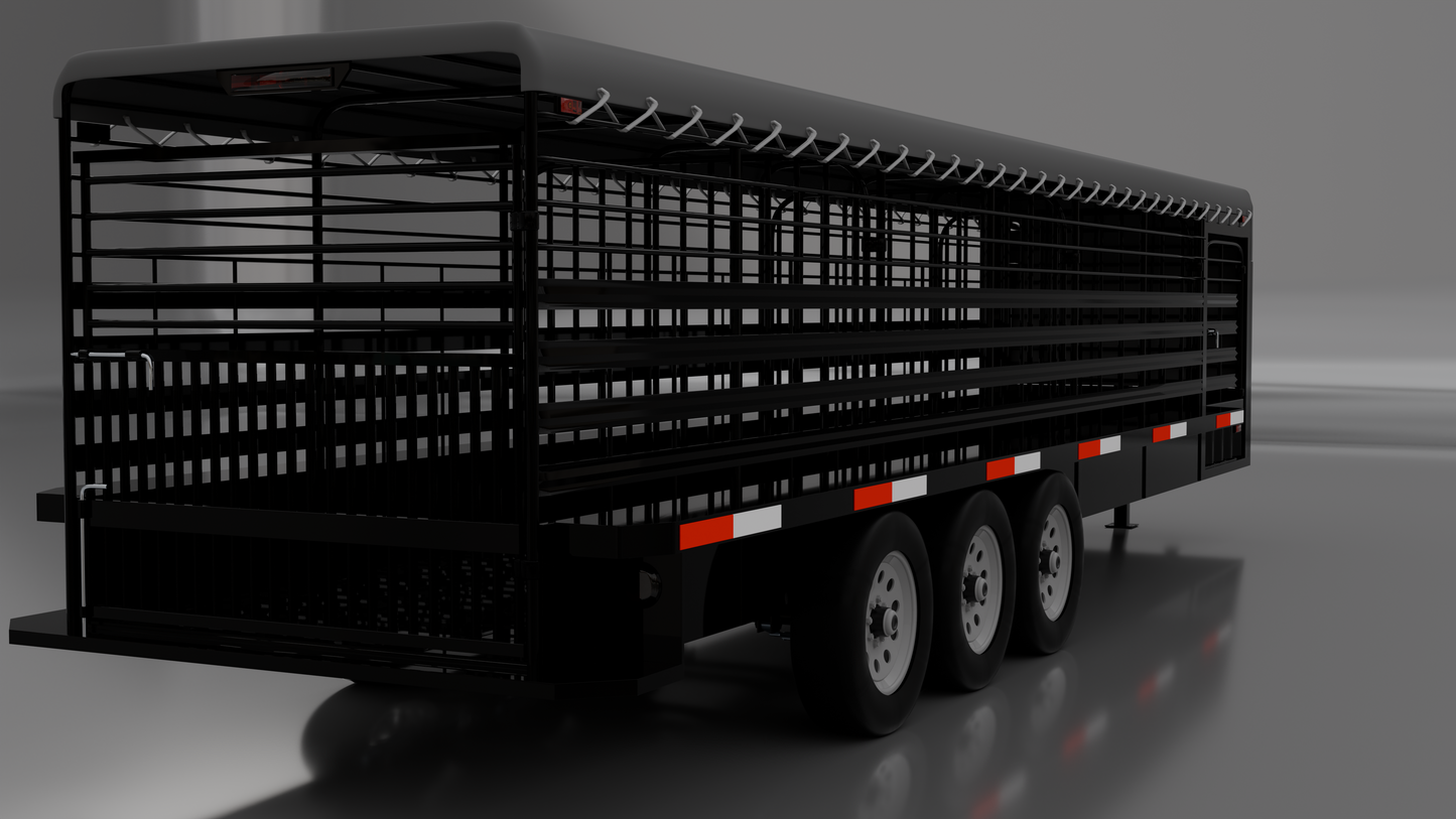 Gooseneck Tri-axle Cattle Trailer