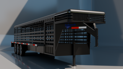 Gooseneck Tri-axle Dog Nose Cattle Trailer