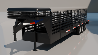 Gooseneck Tri-axle Dog Nose Cattle Trailer